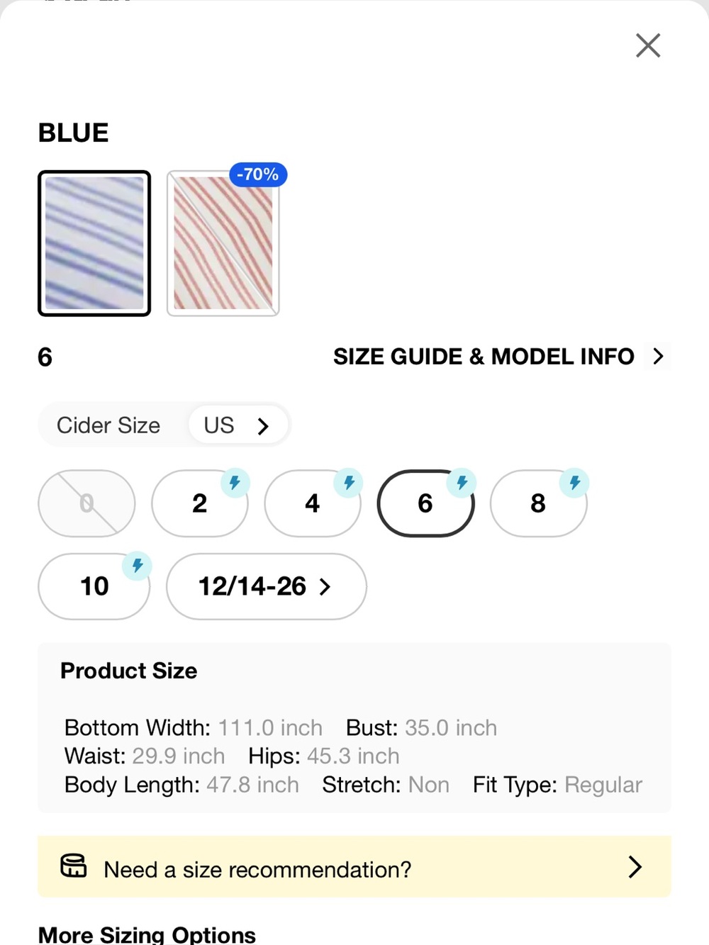 Cider Light Blue & White Striped Midi Fit-and-Flare Dress - Picture 7 of 12